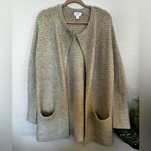 Old Navy Cardigan Sweater in Char Latte Garter Stitch